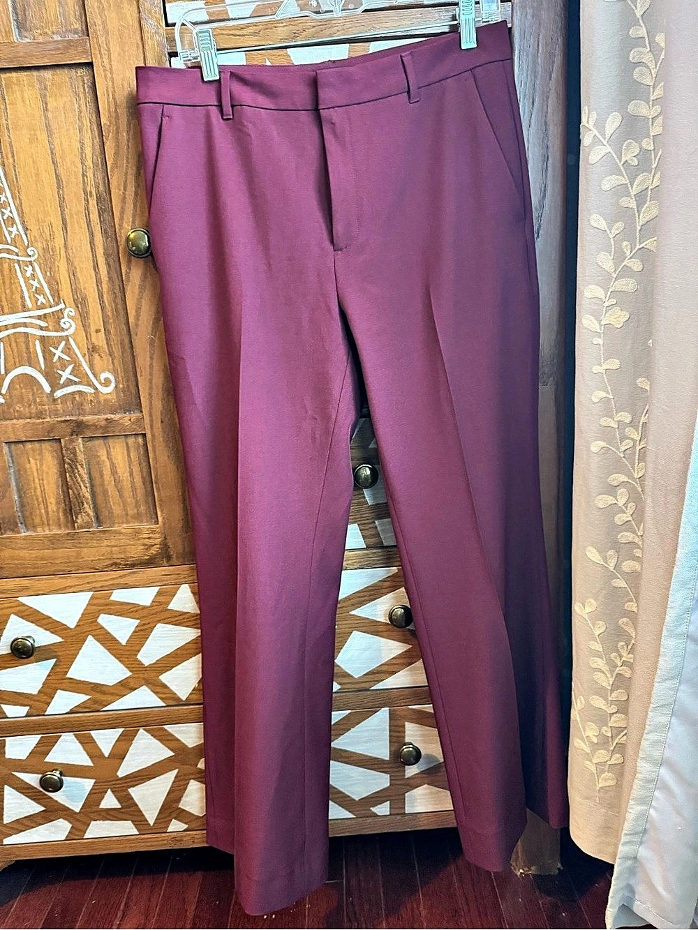 Banana Republic Sculpted Stretch Pants Straight Leg Purple Size 8